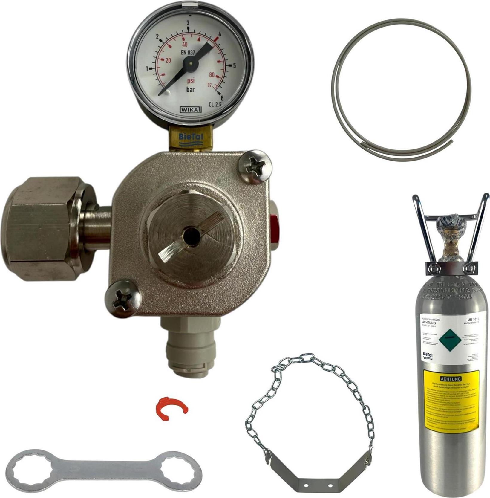 BieTal MINI Umrüstung Umbauset Quooker Cube auf 2 KG ALU CO2 Mehrweg Flasche