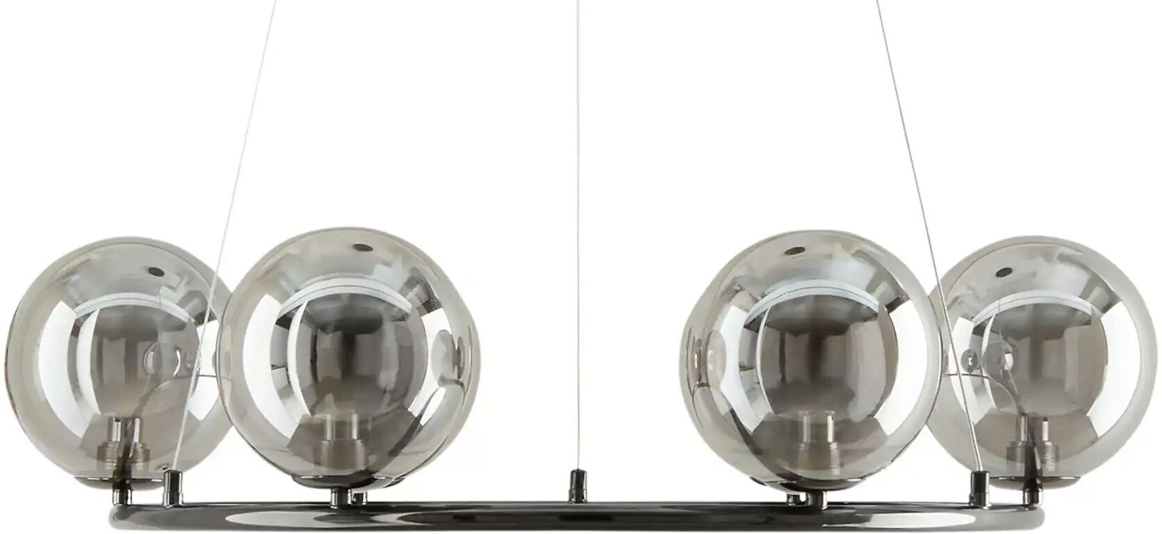 Meisterleuchten LED-Krone 6-flammig  schwarzchrom/Rauchglas  Hins Black ¦