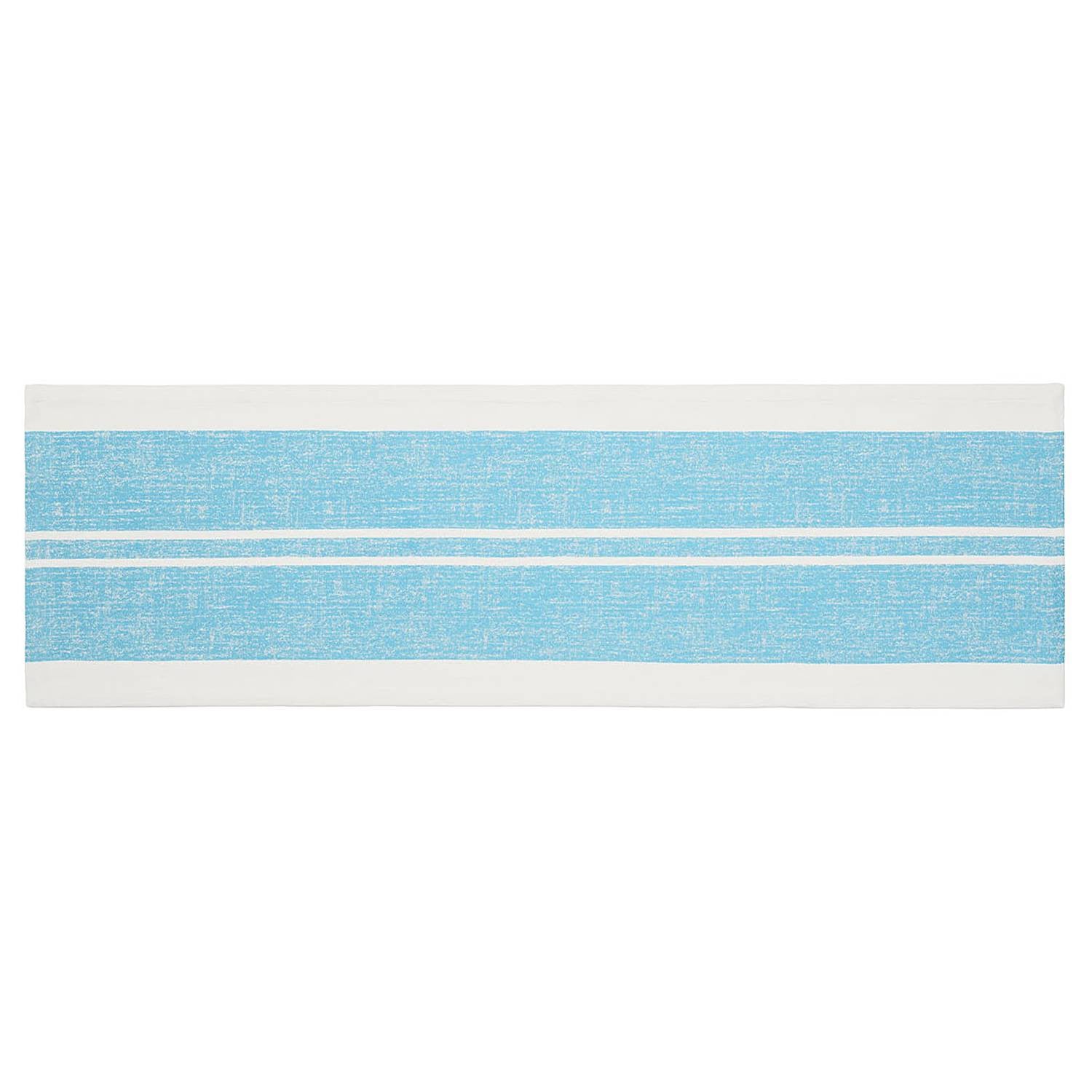 home24 Tafelloper Java Turquoise Gestreept B/D/H: 40 x 135 cm