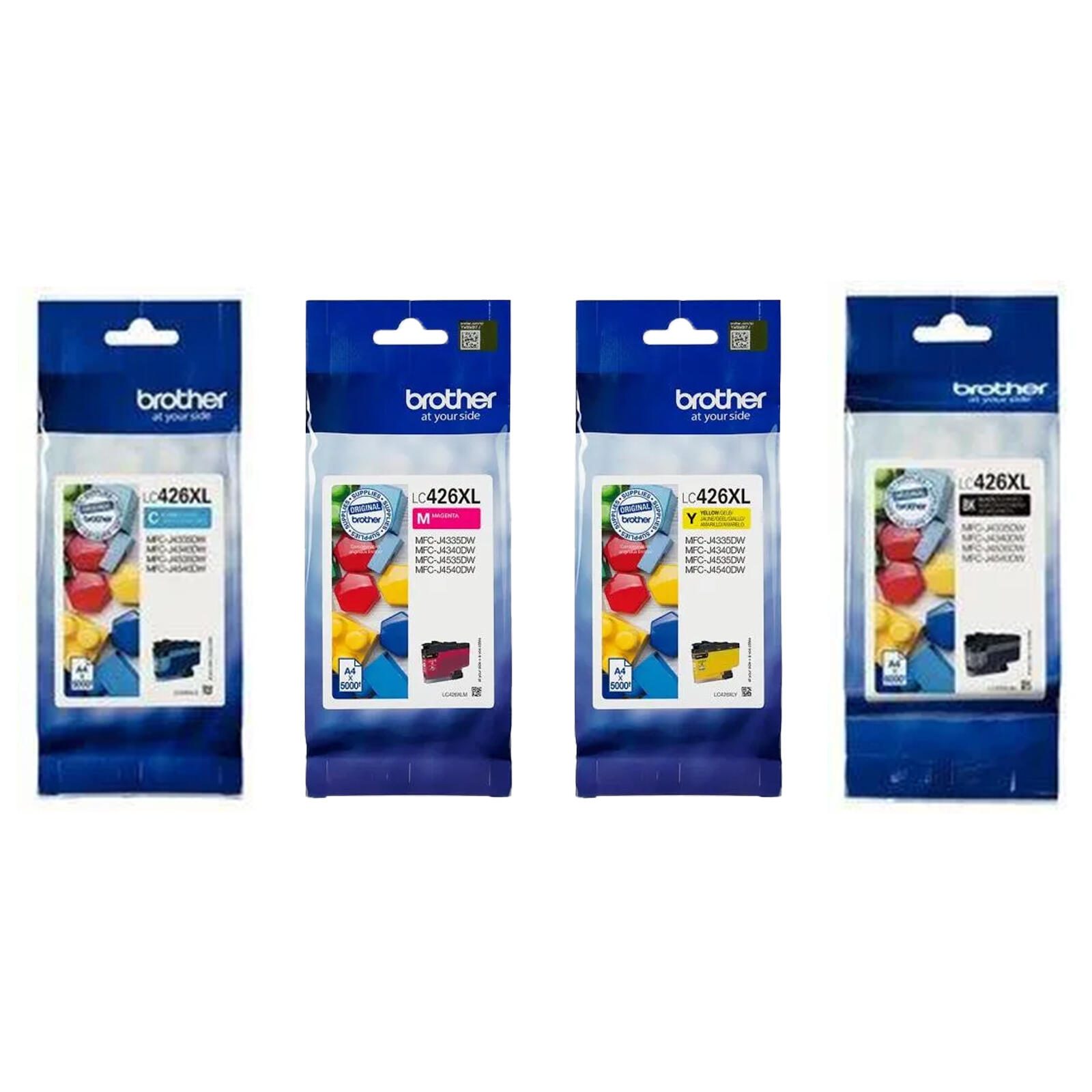 Brother Original LC-426XL Druckerpatronen - 4er Multipack (LC426XLC) (LC-426XLM) (LC-426XLY) (LC-426XLBK) OPLC426XLBKset