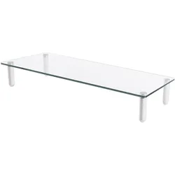 Techly ICA-MS 461 Flachbildschirm-Tischhalterung (32 Zoll) Freistehend, Monitor Erhöhung, Transparent