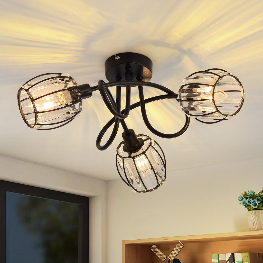 CBJKTX Glass Spotlight Matte Black 20.5cm H X 40cm W X 40cm D