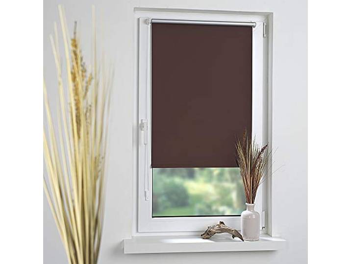 Liedeco Klemmfix-Thermo-Rollo Verdunklung, braun inkl. Klemmträger 45X150 cm