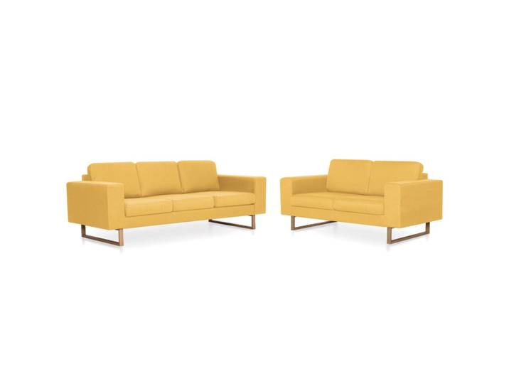 vidaXL Ensemble de canapés 2 pièces tissu jaune