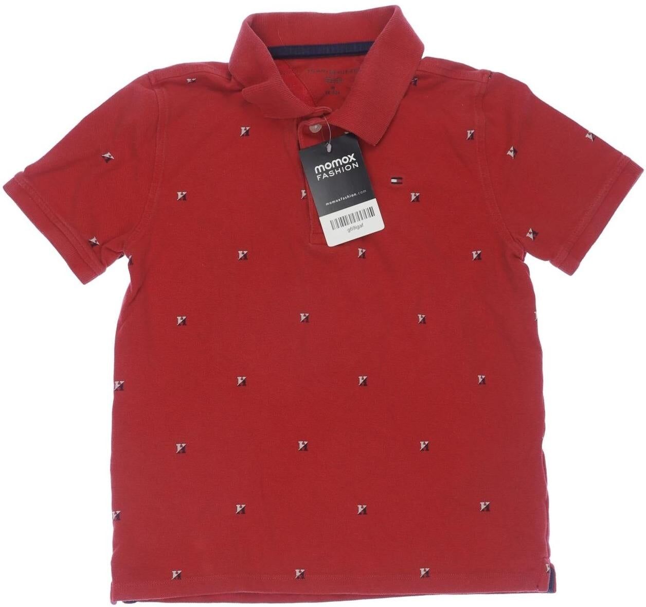 Tommy Hilfiger Jungen Poloshirt, Rot, Gr. M, Baumwolle - Second Hand