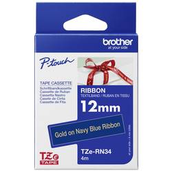 Etiketten Brother TZe TZe-RN34 Bandfarbe: Marineblau Schriftfarbe:Gold 12 mm 4 m TZERN34
