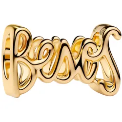 Pandora 764422C00 Charm Goldfarben Handgeschrieben Besos