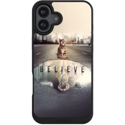 Nivocase Handyhülle für Apple iPhone 16 Plus Hülle NIVOpure Case Schwarz Motivation Tiere Tiger (Apple iPhone 16 Plus), Smartphone Hülle, Schwarz