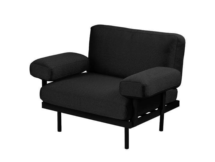 Outdoor-Sessel Modica Typ B 112 x 80 x 84cm Schwarz/Schwarz