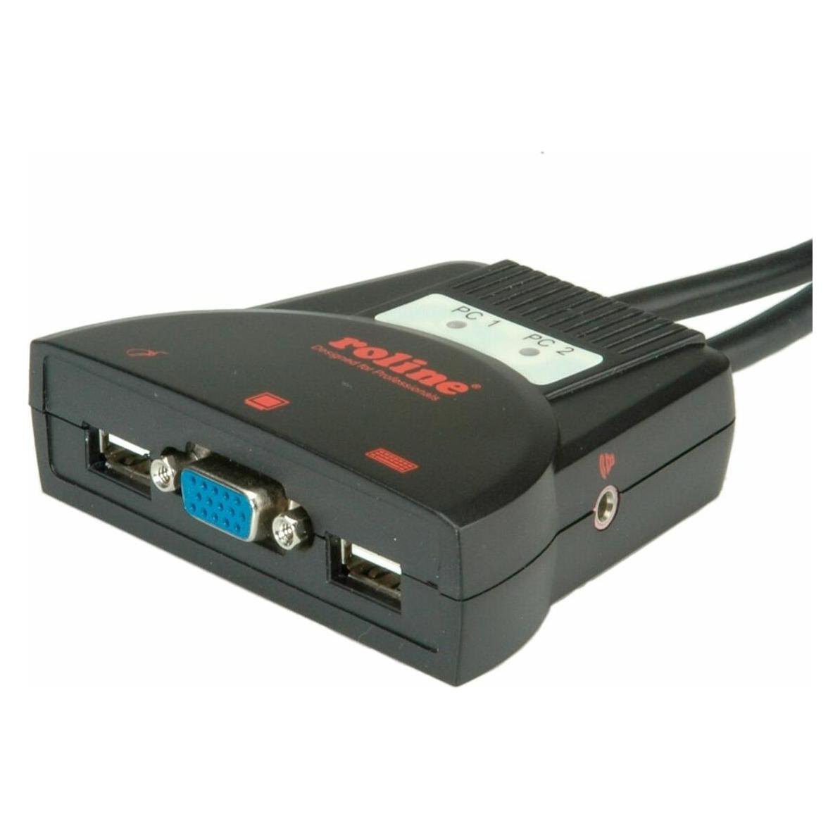 Roline KVM-Switch Star 2PC, USB, Audio (14.01.3234)