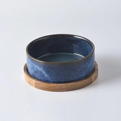 Uplift Essentials Anti Rollover Ceramic Spine Protection Bowl single Bowl Set Blue s