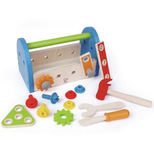 Hape Kinderwerkzeug E3001, Werkzeugkasten aus Holz, 17-teilig