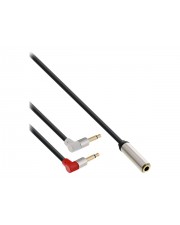 InLine Slim Audiokabel Mono Mini-Stecker S bis Mini-Phone Stereo 3,5 mm R 2 m Schwarz (99251B)