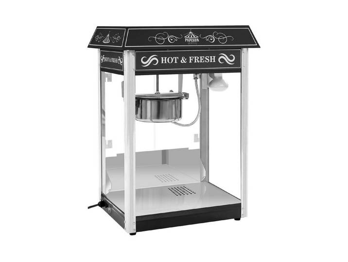 Royal Catering Popcornmaschine Popcornmaker 1500 W 5 kg/h schwarz Popcornautomat Teflonbeschichtung