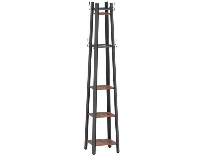 Jamb Garderobenständer Huelva Sur Braun Metall 34.8/34.8/179 cm, Holz, Metall, 34.8x34.8x179 cm, Garderobe, Garderobenständer