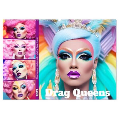 Drag Queens. Glamouröse und wunderschöne Drag-Kunst (Wandkalender 2027 DIN A2 quer), CALVENDO Monatskalender