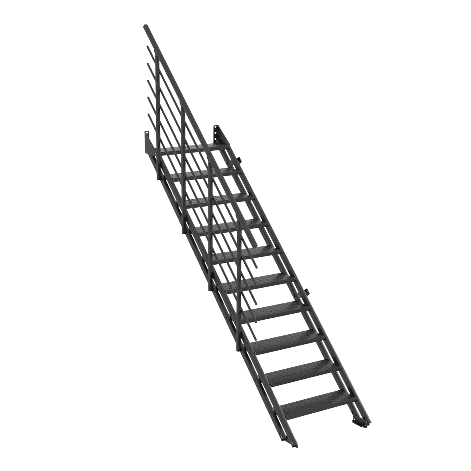 Minka Außentreppe Flex Zink 253,2cm max. Geschosshöhe 10 Stufen