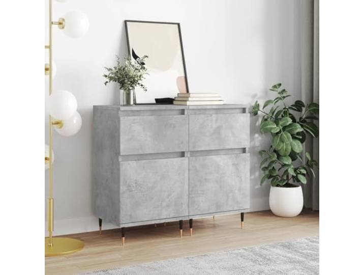 HEFZGDB Weißes Sideboard 2 STK. 40x35x70 cm aus Holzwerkstoff mit Eisenbeinen zur Aufbewahrung und Präsentation von Deko - Modernes Sideboard mit zeitlosem Design und Beistellschrank