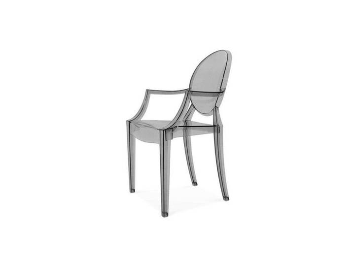 Chaises Empilables - GIOVANNI MARCHESI - Crystal Fumé - Polycarbonate - 4 Places - Design Contemporain
