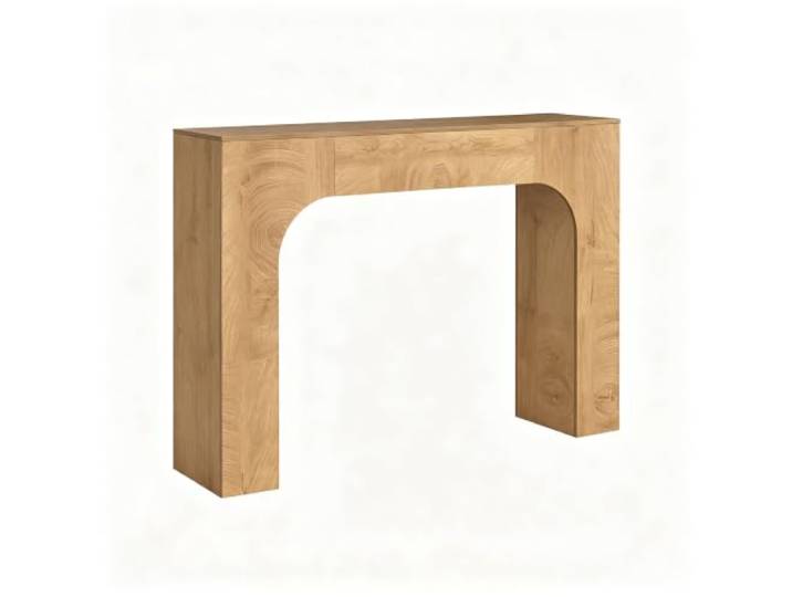 Koioplie Konsolentisch 120 cm Eichenholz Farmhouse-Stil Jahresring-Optik Schmale Bauform, rustikale Optik, hinter dem Sofa, Eingangsbereich