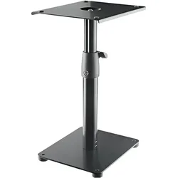 K&M 26775 Monitor Tischstativ (1 Stk., Ständer, Höhenverstellbar), Lautsprecher Ständer + Wandmontage, Schwarz