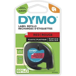 DYMO® Original Schriftband für LetraTag, Plastik - schwarz auf rot