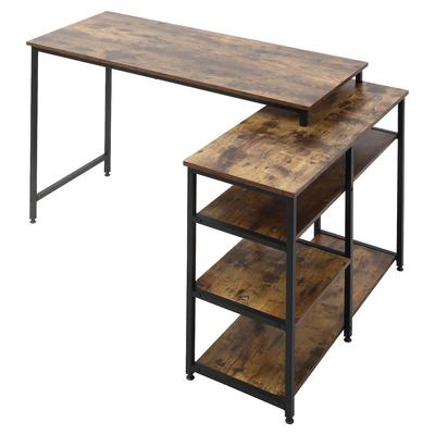 STILVORA Eckschreibtisch L Form 135x90x79 cm mit Regal und Schublade platzsparend stabile Konstruktion pflegeleicht Schwarz