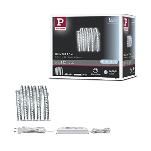 Paulmann MaxLED 1000 LED-strip basisset, koelwit, zilver