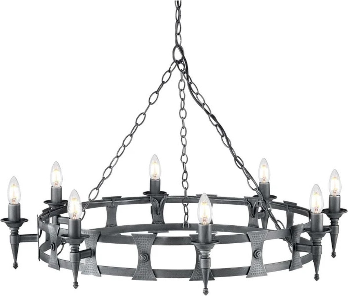 Elstead Lighting LED Kroonluchter Black/Silver Patina - Dimbaar - E14