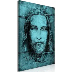 Artgeist, Bilder, Shroud of Turin in Turqoise (1 Part) Vertical (80 x 120 cm)
