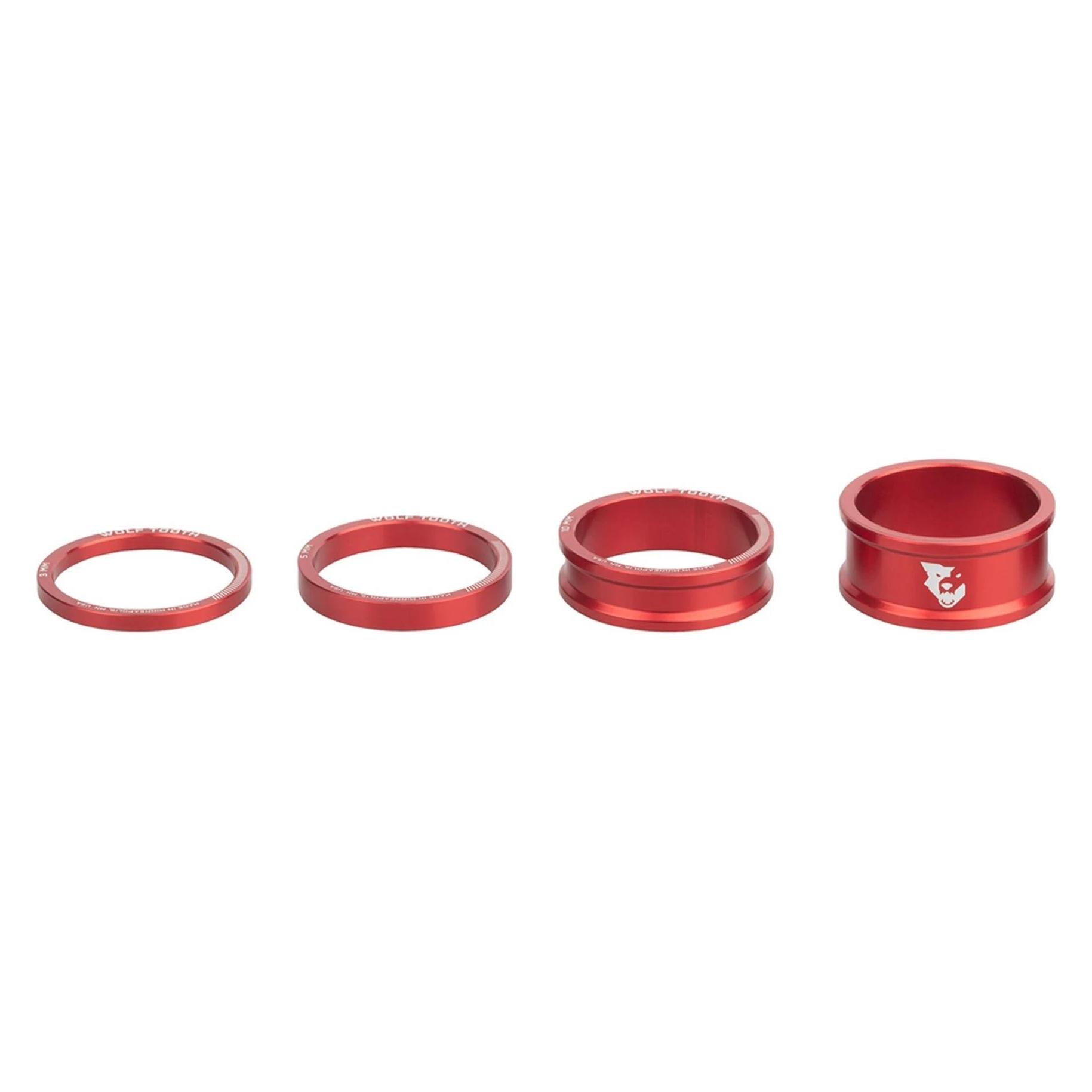 Wolf Tooth Precision Headset Steuersatz Spacer Kit (SPACER-RED-KIT1)