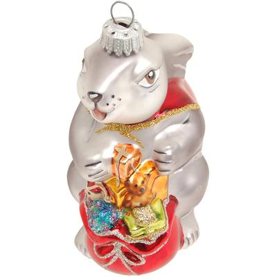 Christbaumschmuck KREBS GLAS LAUSCHA "Hase Paul mit Geschenkesack, Höhe ca. 12 cm", bunt, Glas, Weihnachtsbaumschmuck, Weihnachtsbaumschleife Weihnachtsbaumschmuck Weihnachtsanhänger Weihnachtsbaumklammer Weihnachtsbaumspitze, Weihnachtsdeko,...