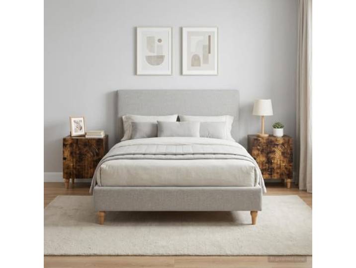 YUTAASU Nachttisch 2er Set Geräucherte Eiche 43x34,5x50 cm Spanholz, Stabile Bauweise, Tür mit 90-Grad-Scharnier, Knopfgriffe, Modernes Design