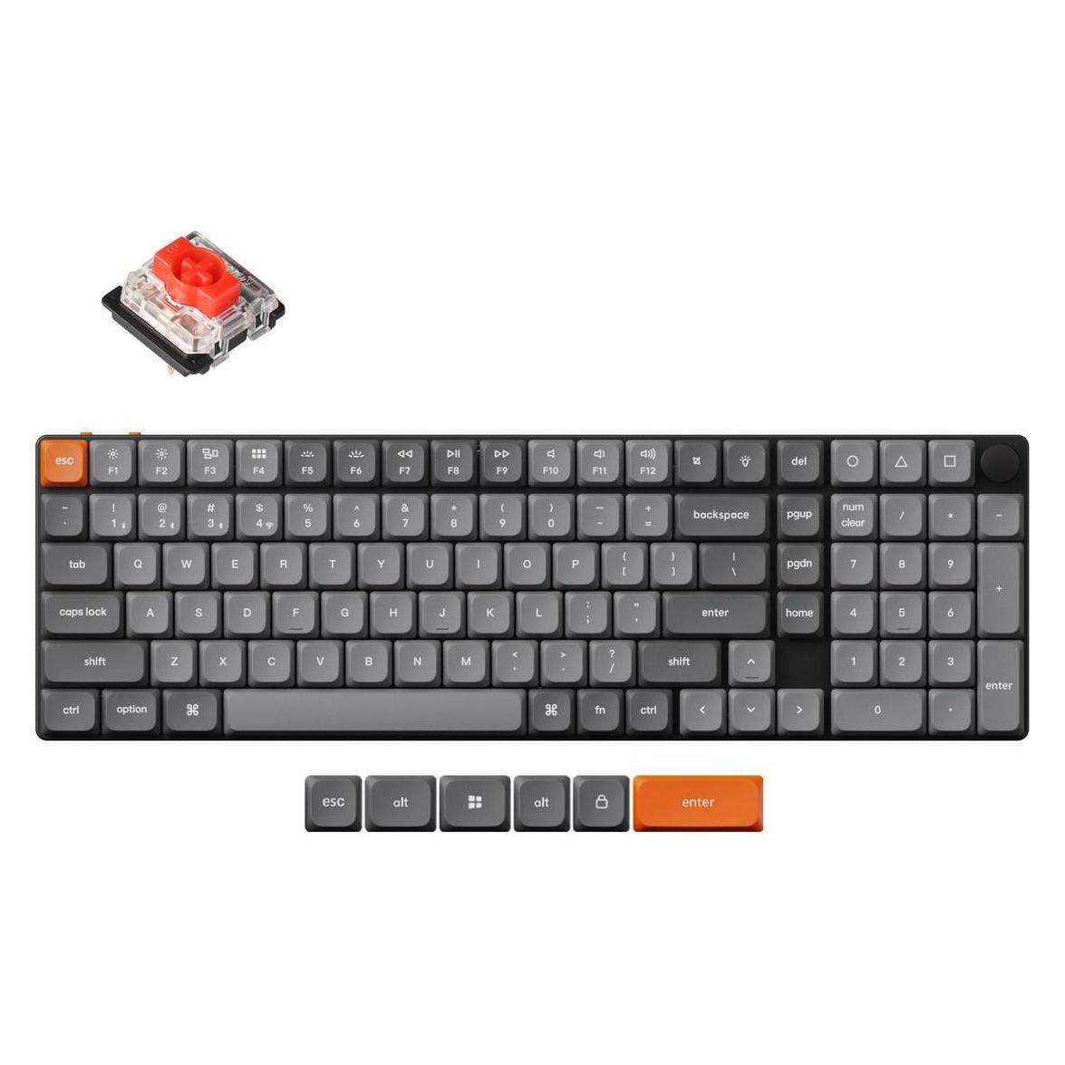 Keychron KEYBOARD WRL K17 MAX RGB/BLACK K17M-H1 (US, Kabelgebunden, Kabellos) (K17M-H1)