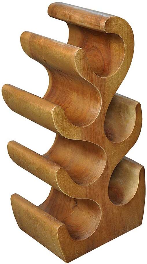 Pharao24.de Design Flaschenregal aus Suar Massivholz geschwungener Form