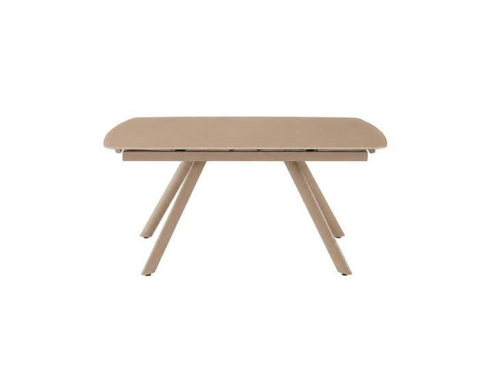 Table extensible en verre marron 140/210 cm