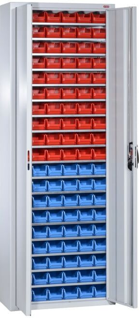 Armoire avec 114 bacs de rangement ouverts STIER, HxLxP 1 980x700x300 mm (904252)