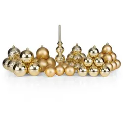 ABELLA Xmas Weihnachtskugel-Set 2-farbig sortiert Kunststoff 49 Teile