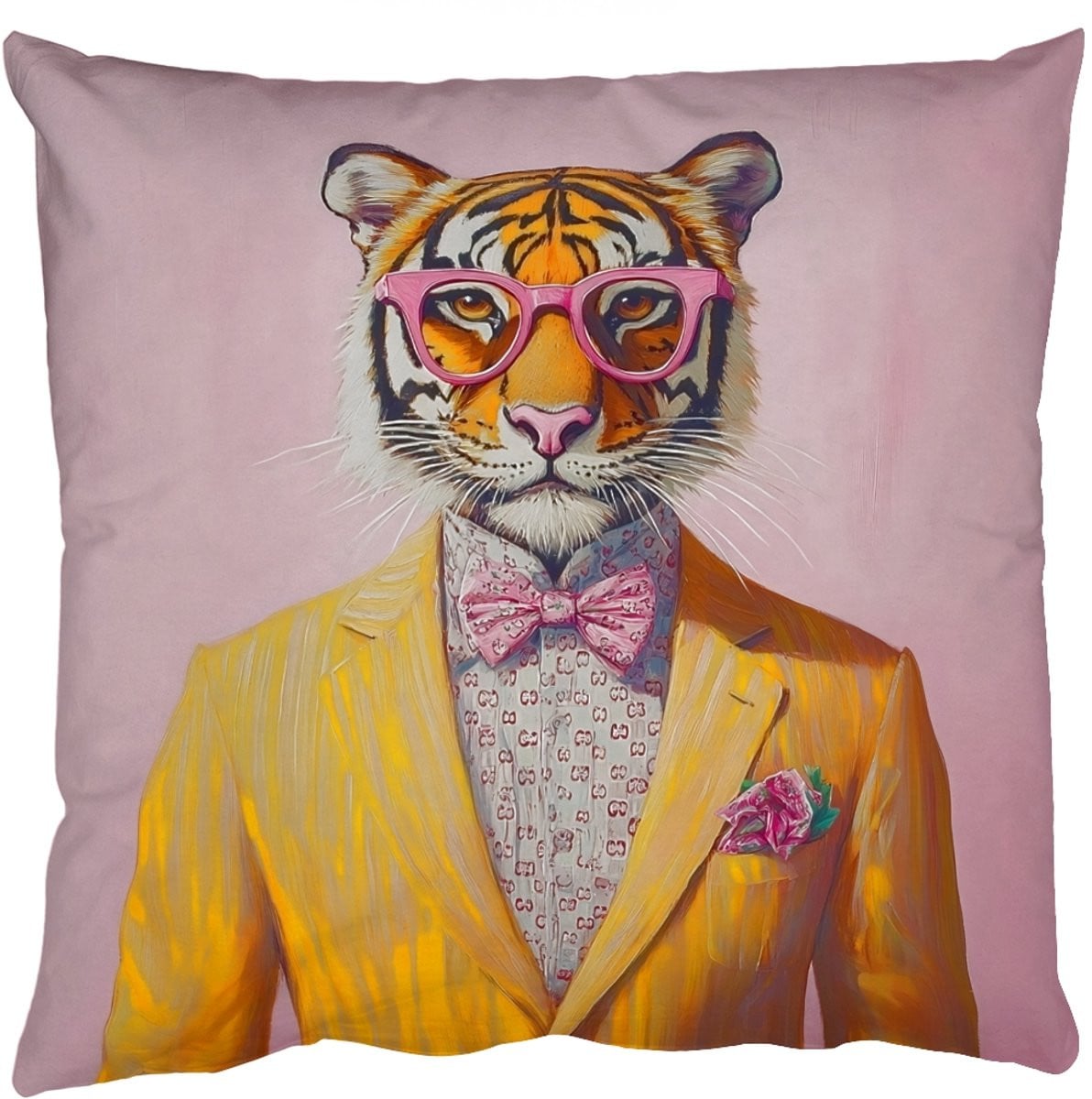 PillowMonkey Sierkussen Tijger Geel 50 x 50 cm