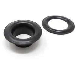 100 Planenösen, rostfrei, selbstschneidend, Messing 8,5 mm | schwarz | 4,4 mm | Rundösen #00 (⌀ 4,4 mm)
