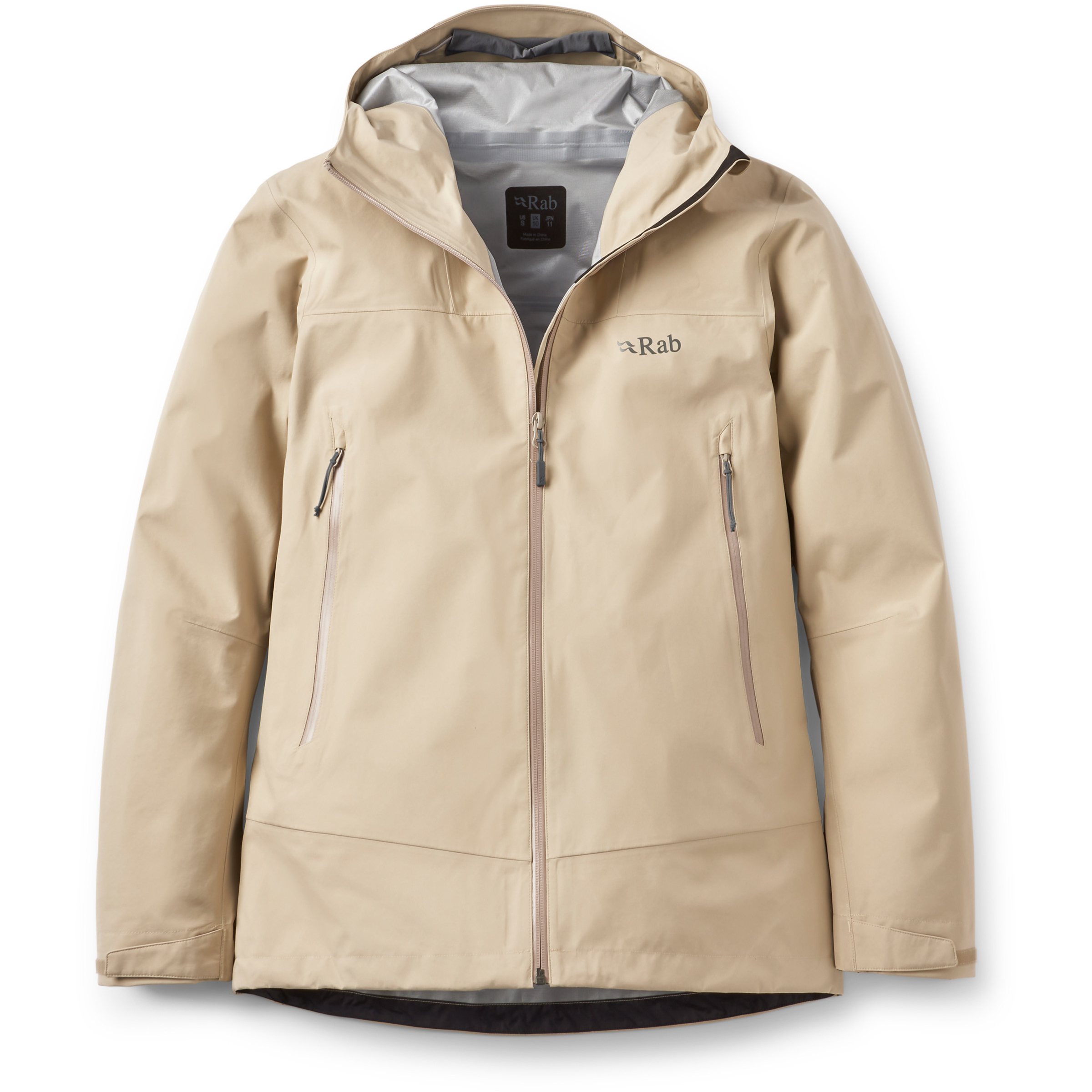 Rab Namche GTX Damen Regenjacke beige Größe M Trekking Winddicht Wasserabweisend
