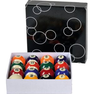 Winsport Billardkugeln Standard Pool, Ø 52 mm, Pool-Kugeln aus Kunststoff, in Freizeitqualität, 16 Kugeln