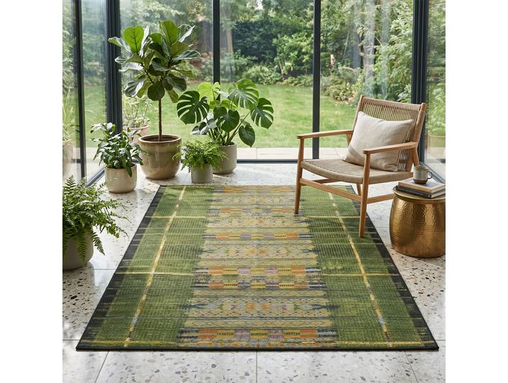Gino Falcone Outdoor-Africa 38 rechteckig 5 mm Höhe Flachgewebe, Ethno Style, In- und Outdoor geeignet