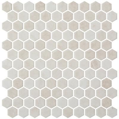 The Tile Life Eterna Hex 1 x 1 Glass Mosaic Floor and Wall Tile