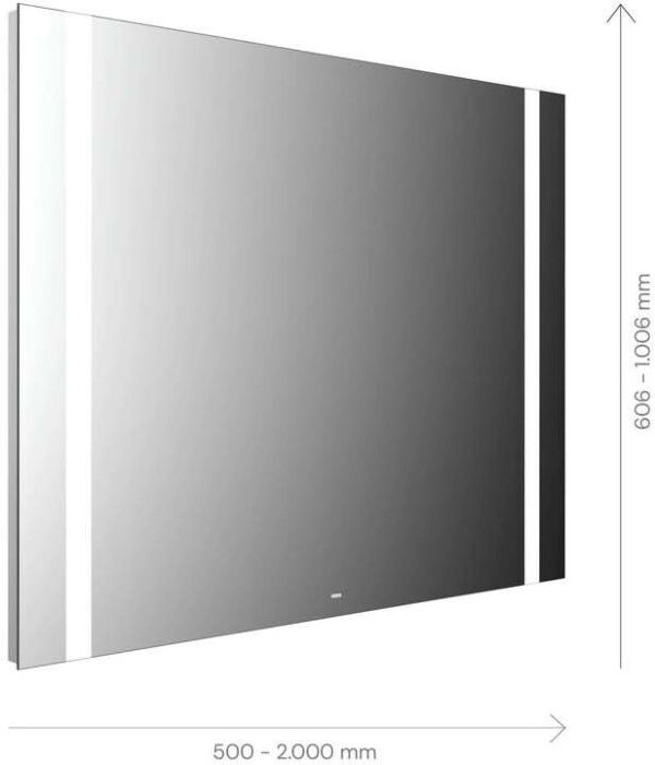Emco Mi 500 LED-Lichtspiegel 110080006060100 800 x 606 mm, mit 2 durchgehenden Lichtausschnitten links und rechts