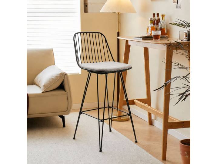 Lot de 2 tabourets de bar industriels en métal gris
