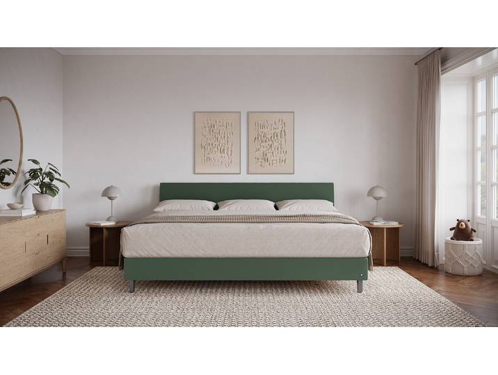 BRUNO Familienbett 240x200cm in Grün XXL Boxspringbett Premium mehrfach ausgezeichnet in Design & Qualität