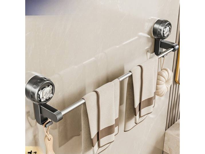 Porte-serviettes mural sans perçage à ventouse, support à chaussons, rangement pour salle de bain et cuisine