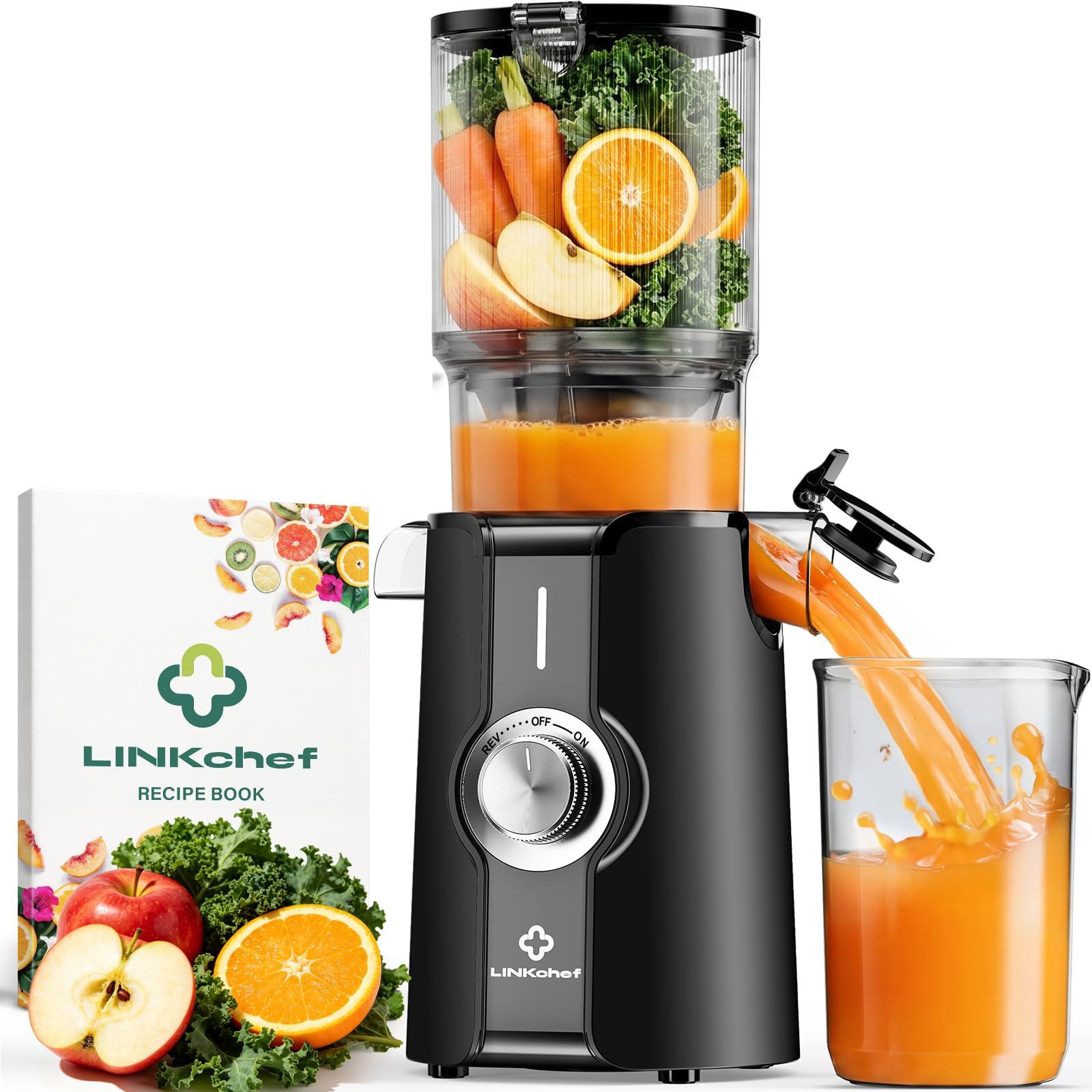 Slow Juicer 200 W, BPA-frei, 115 mm Einfüllöffnung, schwarz