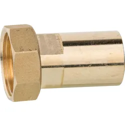 Verschraubung mit Presslötstutzen 1 Zoll Überwurfmutter und 28 mm Stutzen aus Messing inklusive Dichtung